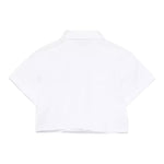 Moschino Camicia Mezza Manica Tinta Unita con Stampa per Bambina HDC024X BIANCO MOSCHINO 