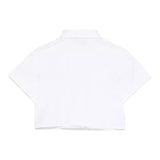 Moschino Camicia Mezza Manica Tinta Unita con Stampa per Bambina HDC024X BIANCO MOSCHINO 