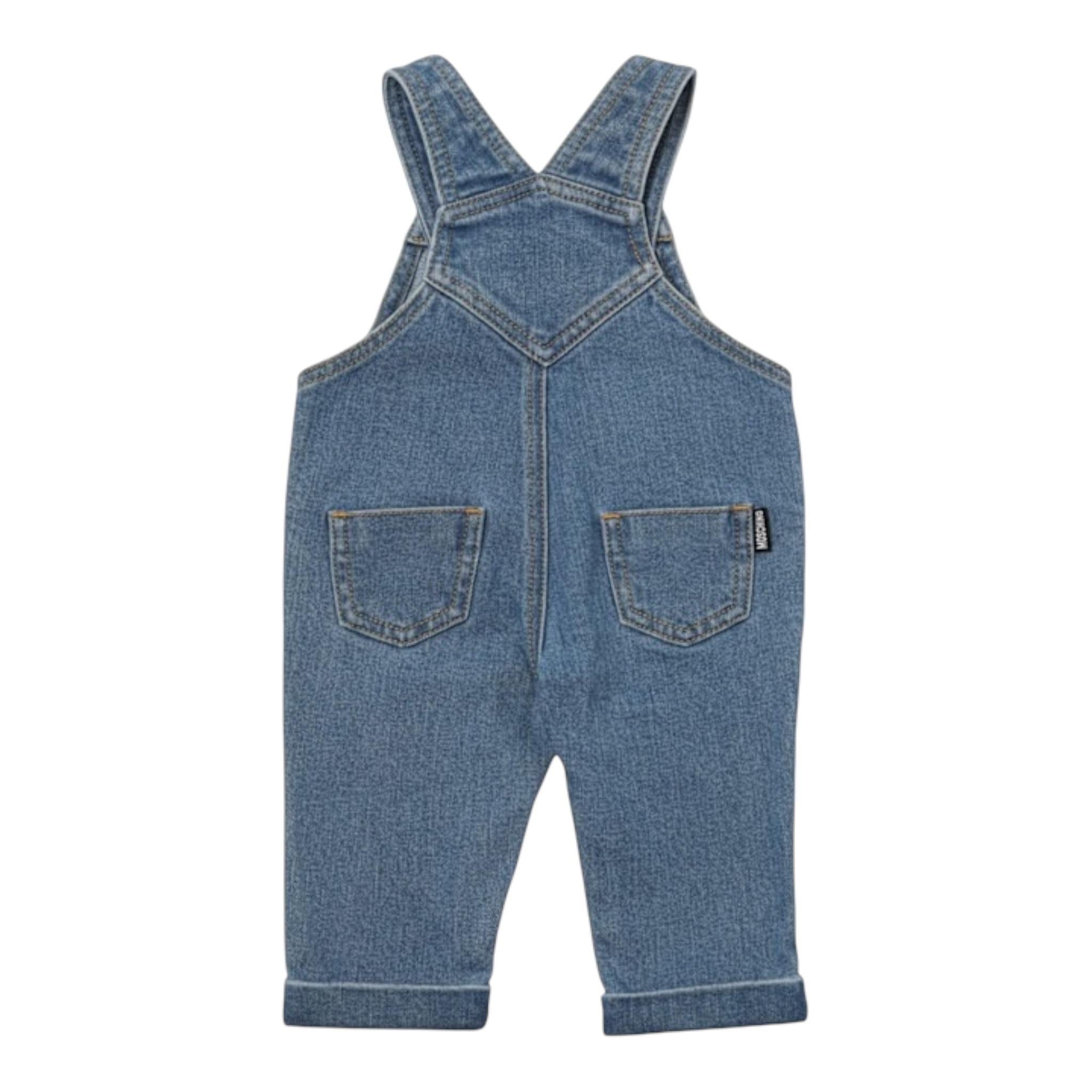 MOSCHINO completo 2 pezzi salopette-shirt Azzurro per Neonato MUK04V AZZURRO MOSCHINO 