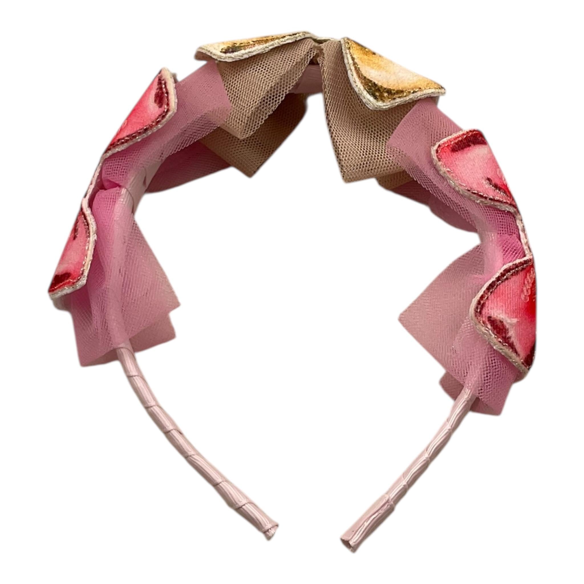 DAGA COLLECTION cerchietto tinta unita con applicazioni fiocco Rosa per Bambina A24128 ROSA DAGA COLLECTION 