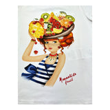 Monnalisa T-Shirt Girocollo Tinta Unita con Stampa per Bambina 117613S7 BIANCO MONNALISA 