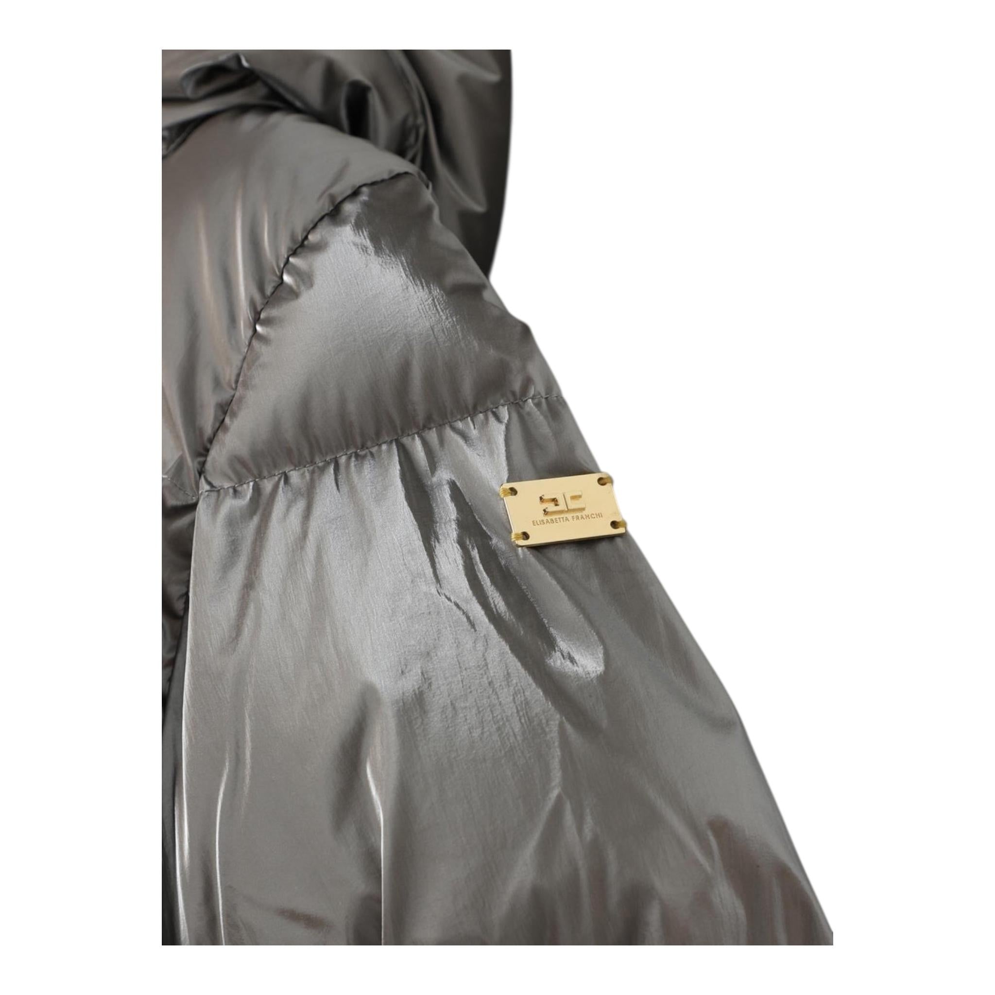 ELISABETTA FRANCHI giubbino tinta unita con cappuccio Argento per Bambina EFGB119 ARGENTO ELISABETTA FRANCHI 