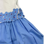 Ilfarobimbi Abito Bicolore con Applicazioni Fiori per Bambina IFB50564 BIANCO/AZZURRO ILFAROBIMBI 