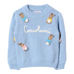 SAINT BARTH maglia mezzo collo tinta unita con ricami Azzurro per Neonata BLOM004X AZZURRO SAINT BARTH 