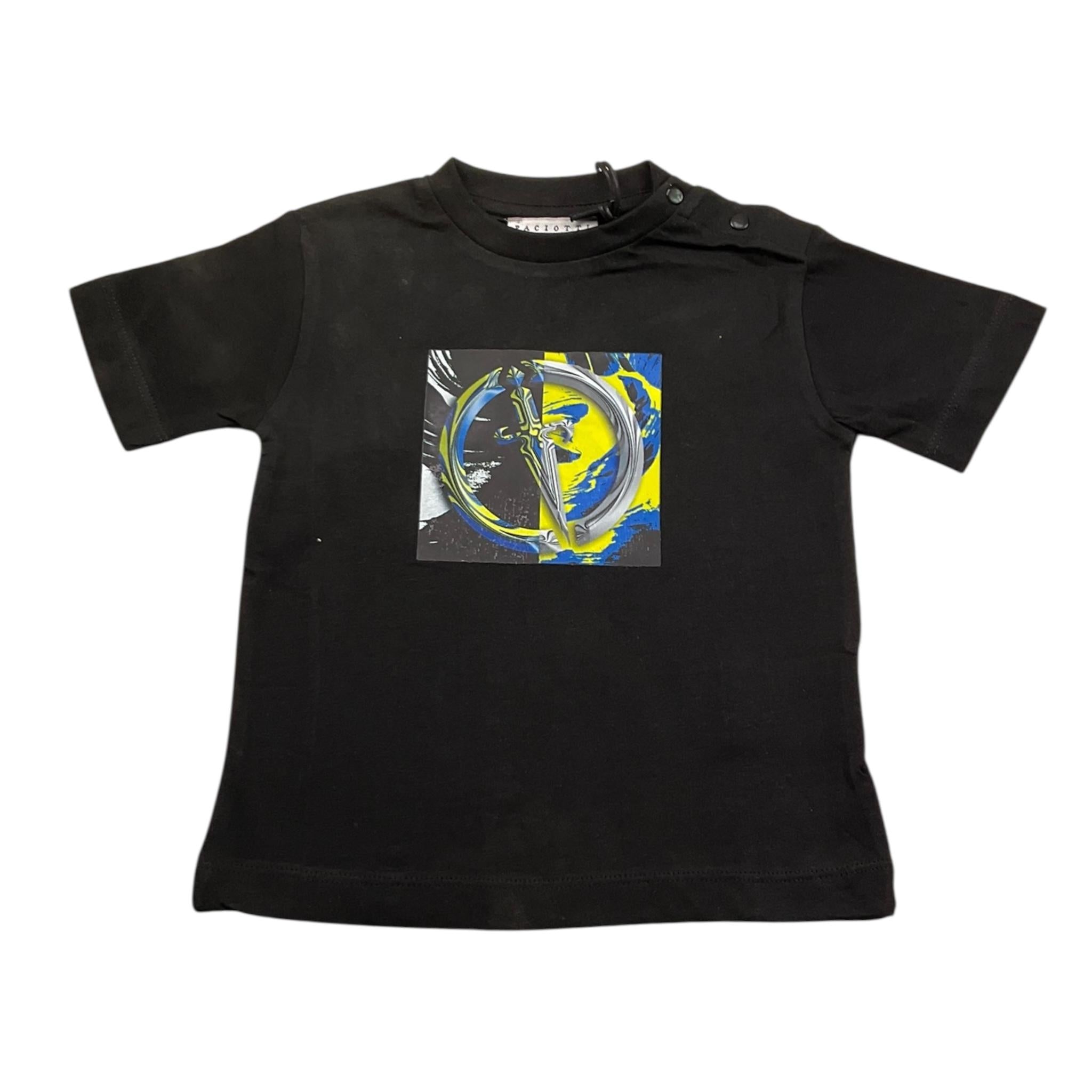 Cesare Paciotti T-Shirt Girocollo Tinta Unita con Stampa per Neonato TSP5107B NERO CESARE PACIOTTI 