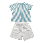 Babidu Completo 2 Pezzi Camicia-Bermuda per Bambino 42403 BIANCO/AZZURRO BABIDU 