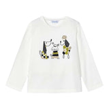 MAYORAL shirt girocollo tinta unita con stampa in contrasto Bianco per Bambina 4070J BIANCO MAYORAL 