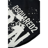 Dsquared2 Camicia Giromanica Tinta Unita con Logo per Bambino DQ2414 NERO DSQUARED2 