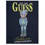 Guess T-Shirt Girocollo Tinta Unita con Stampa per Bambino N5RI20K8HM4 BLU GUESS 