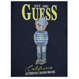 Guess T-Shirt Girocollo Tinta Unita con Stampa per Bambino N5RI20K8HM4 BLU GUESS 