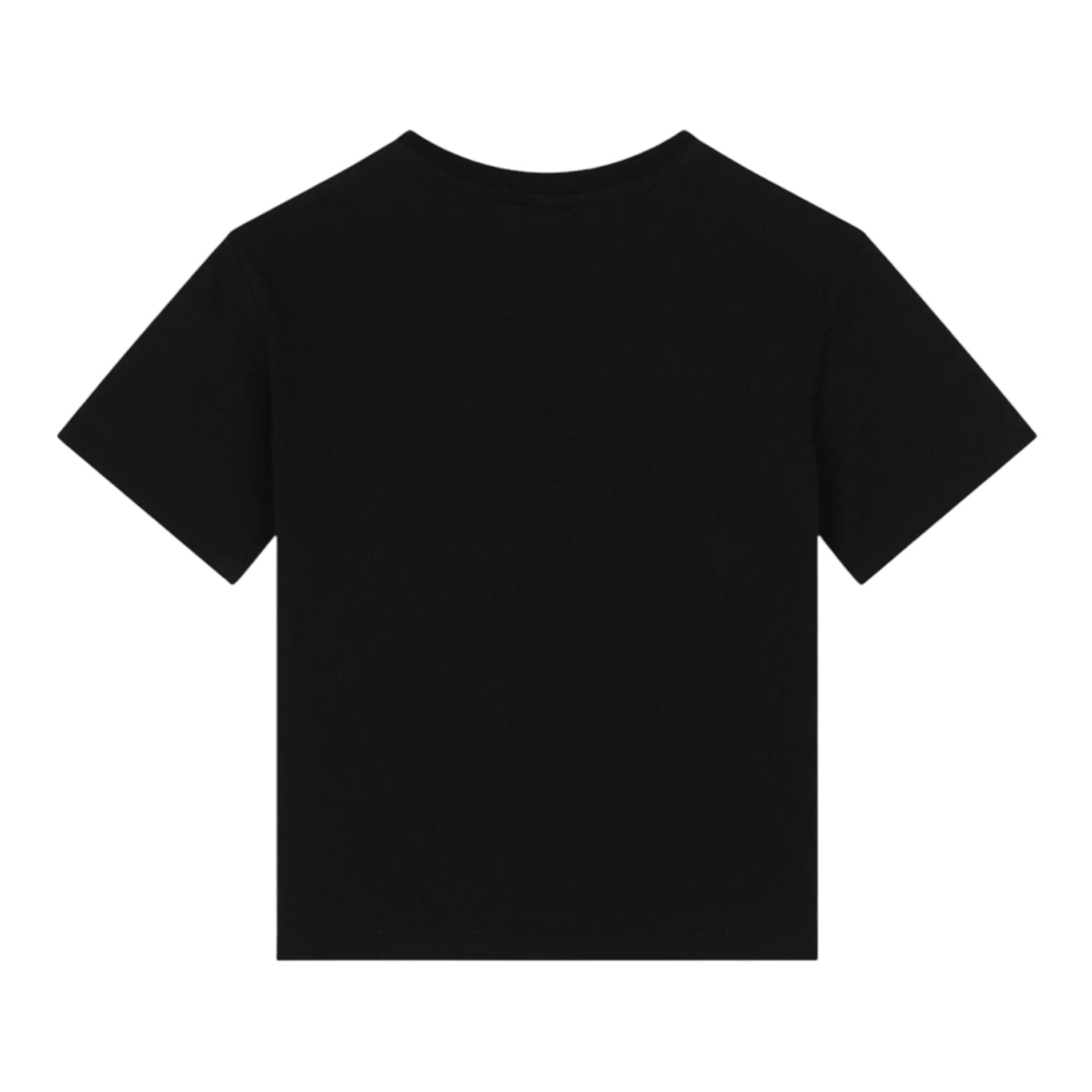 Dolce & Gabbana T-Shirt Girocollo Tinta Unita con Logo per Bambina JNDK NERO DOLCE & GABBANA 