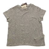 Dou Dou T-Shirt Bicolore Con Fantasia A Righe Panna Per Bambina