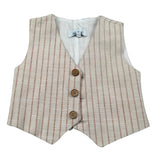 Aletta Gilet Tinta Unita con Bottoni per Neonato M2204111 BEIGE ALETTA 