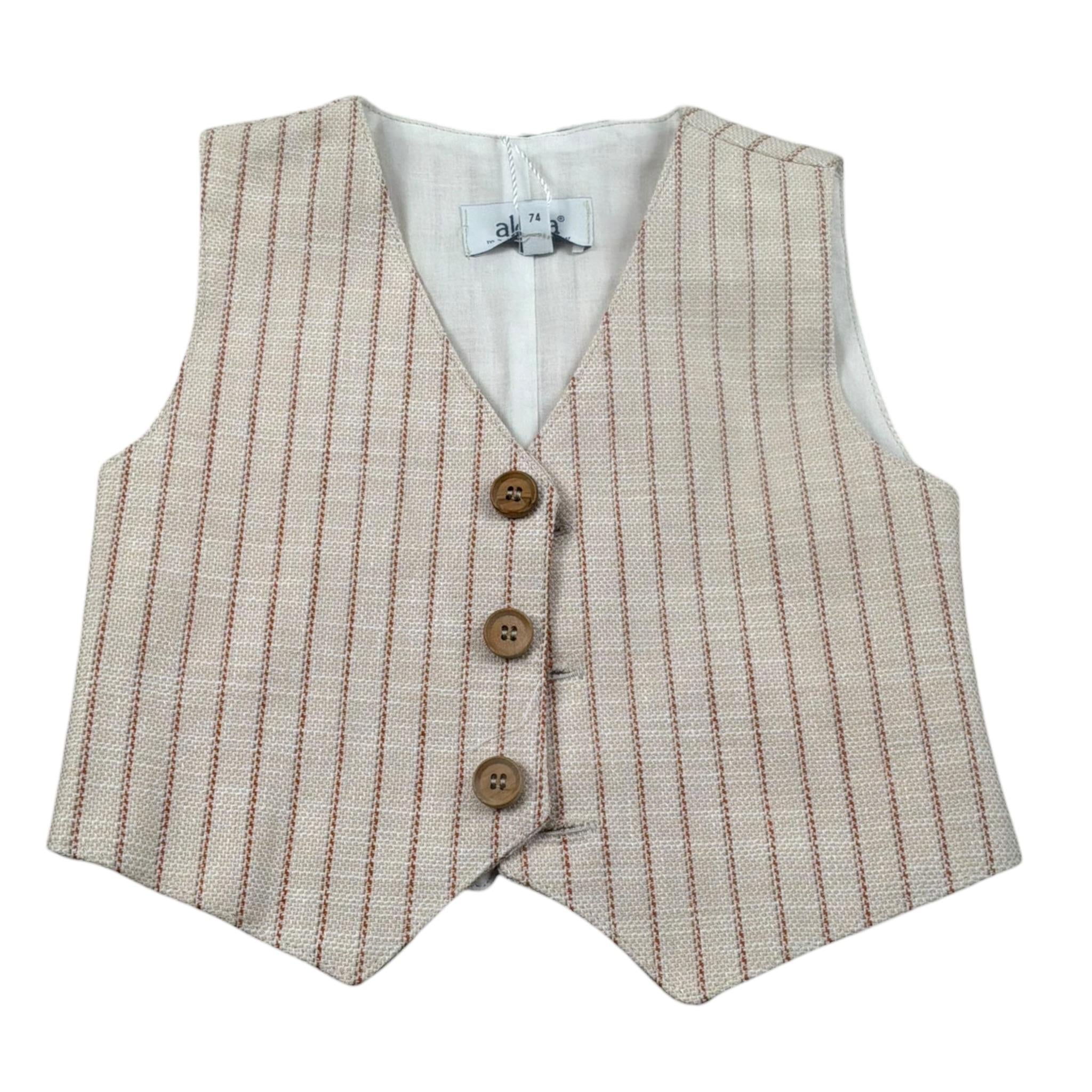 Aletta Gilet Tinta Unita con Bottoni per Neonato M2204111 BEIGE ALETTA 