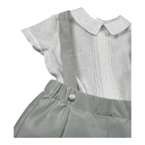 Barcellino Completo 2 Pezzi Camicia-Bermuda con Bretelle per Neonato 120712 BIANCO BARCELLINO 