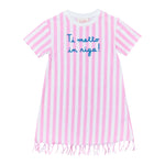 Saint Barth Abito Bicolore con Fantasia A Righe per Bambina ABY0001 BIANCO/ROSA SAINT BARTH 