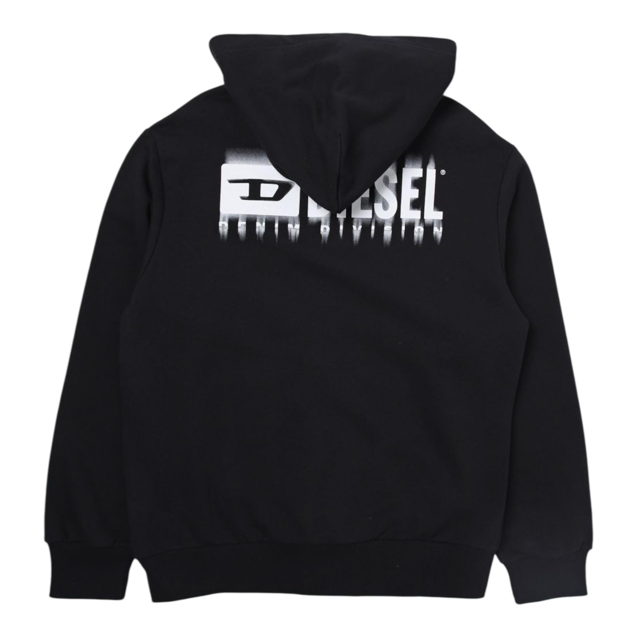 Diesel Felpa Tinta Unita con Zip E Cappuccio per Bambino J02039 NERO DIESEL 