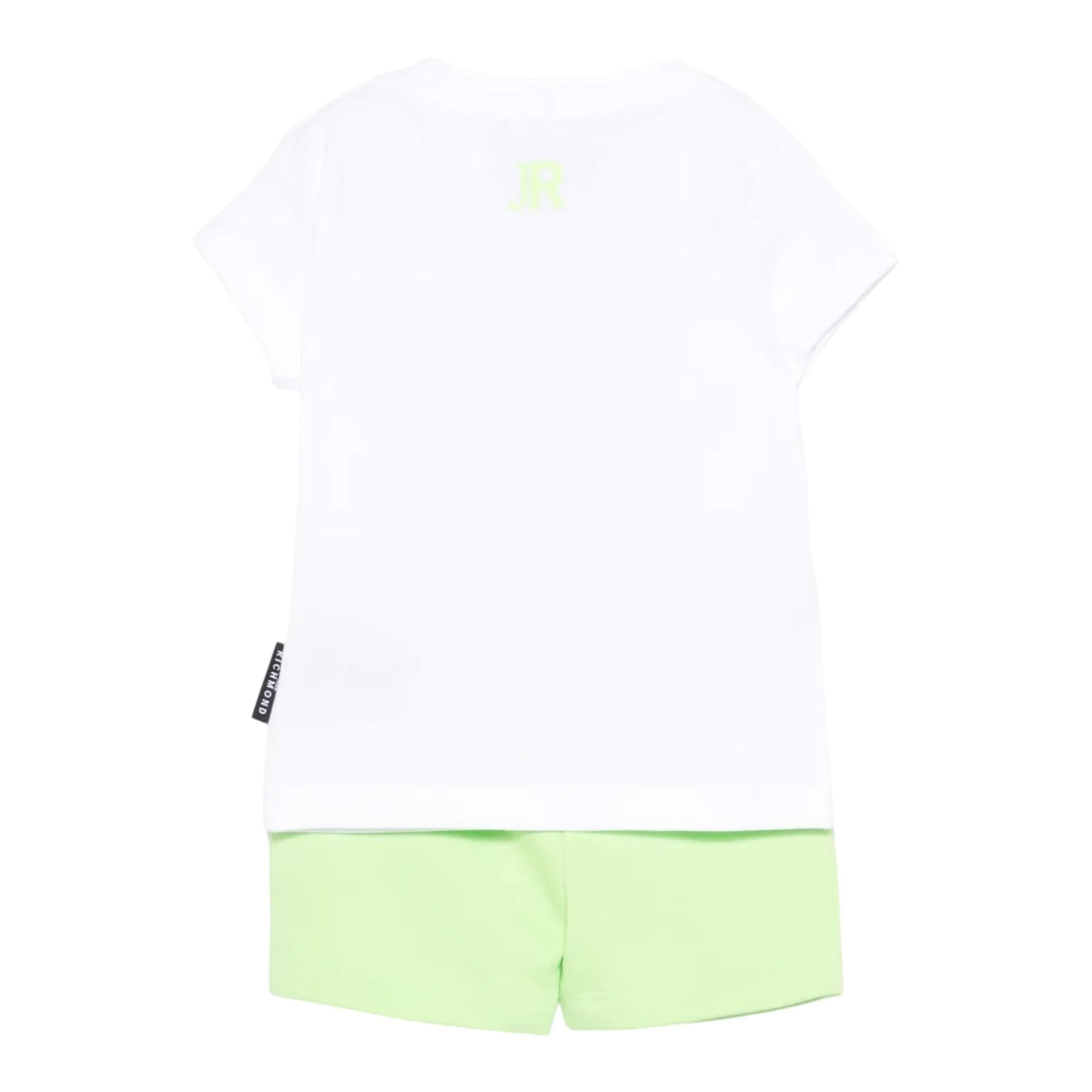 John Richmond Completo 2 Pezzi T-Shirt-Bermuda Bicolore per Neonato RIP25019CJ BIANCO/VERDE JOHN RICHMOND 