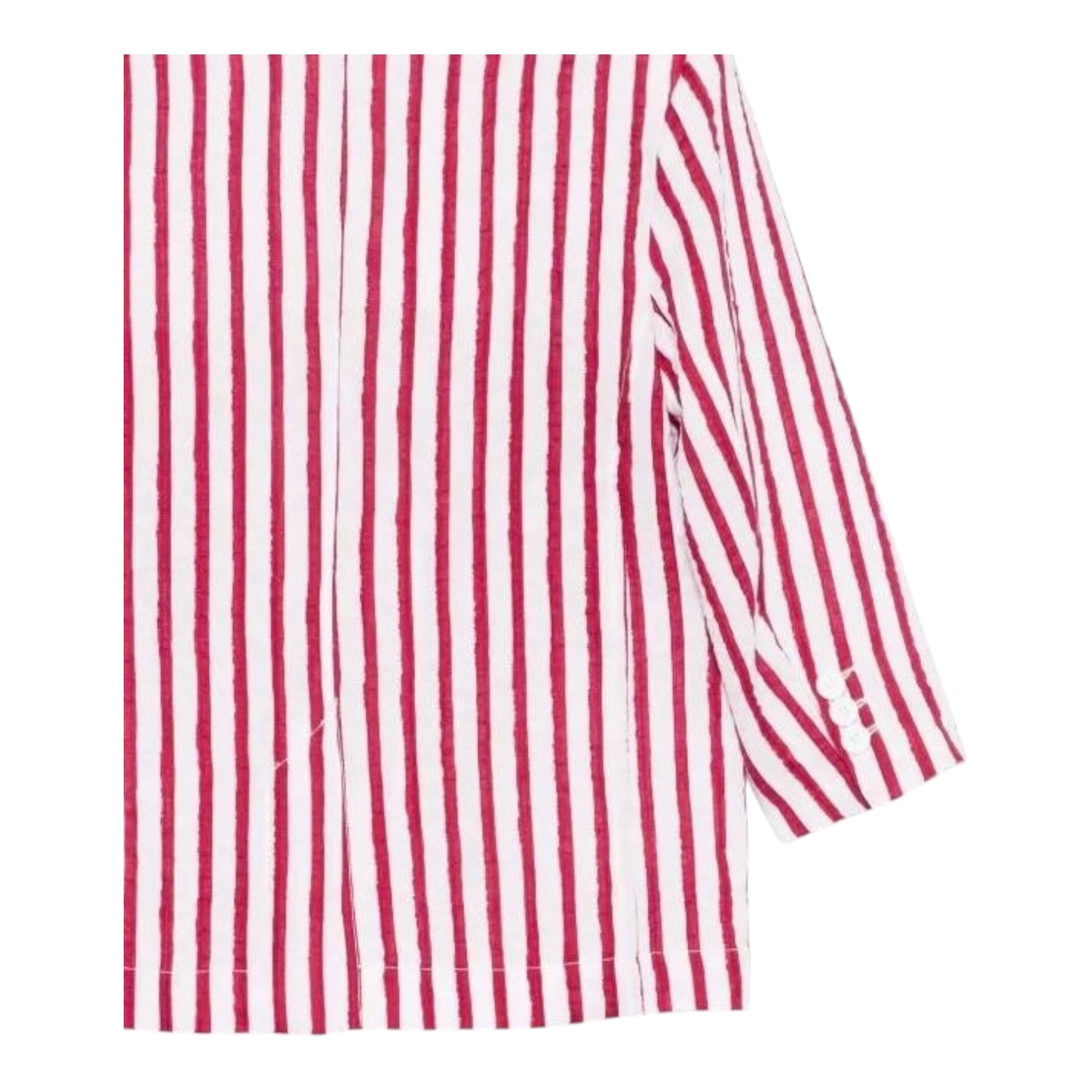 Dou Dou Giacca Tinta Unita con Fantasia A Righe per Bambina DW2P34X BIANCO DOU DOU 