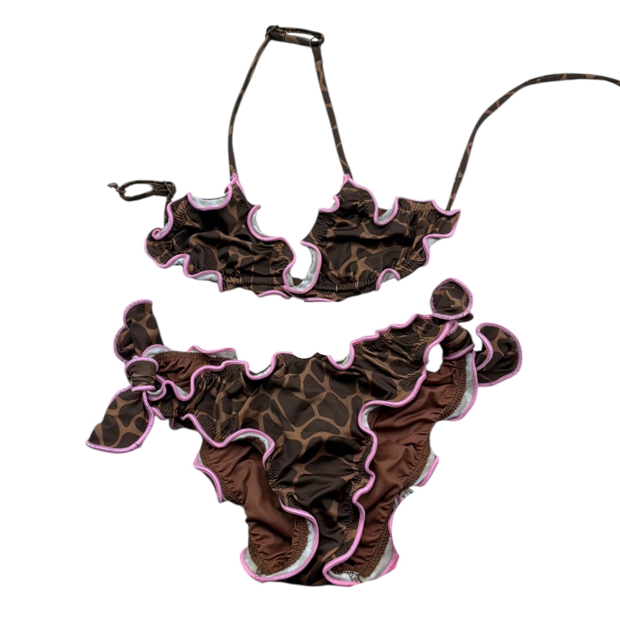 Saint Barth Costume 2 Pezzi Slip-Triangolo per Bambina CRIS009 MARRONE SAINT BARTH 