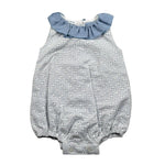 Juliana Pagliaccetto Giromanica Tinta Unita In Pizzo Sangallo per Neonata 25178 BIANCO/BLU JULIANA 