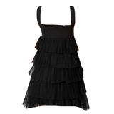 Twinset Abito Tinta Unita Giromanica con Tulle per Bambina 231GJ2A90 NERO TWINSET 