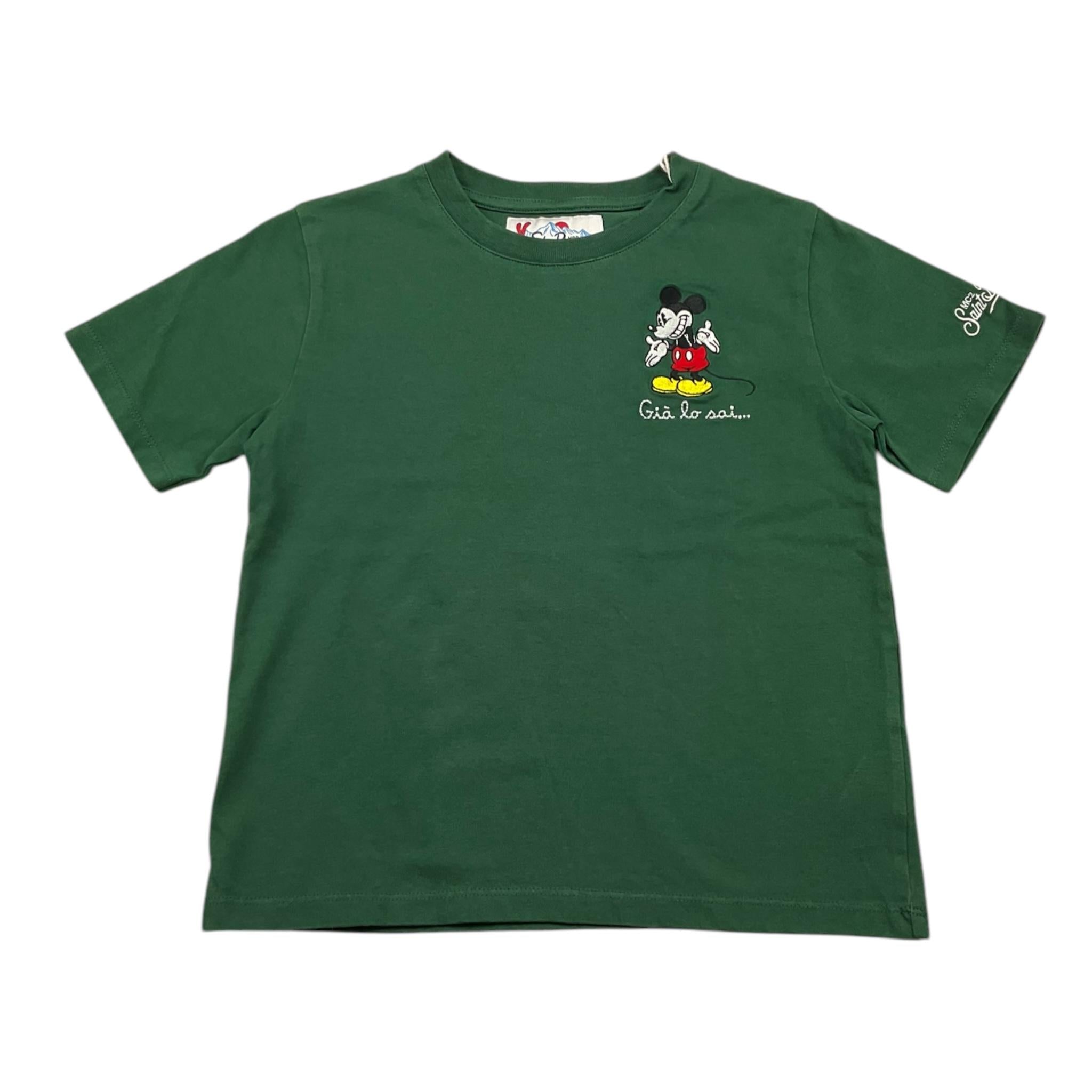 SAINT BARTH t-shirt girocollo tinta unita con stampa Verde per Bambino MICKEYGIA VERDE SAINT BARTH 