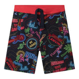 Lanvin Bermuda Tinta Unita Stampa Fantasia Con Elastico In Vita In Contrasto Nero Per Bambino