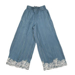 Ermanno Scervino Pantalone Tinta Unita Modello Palazzo per Bambina SFPA041 AZZURRO ERMANNO SCERVINO 