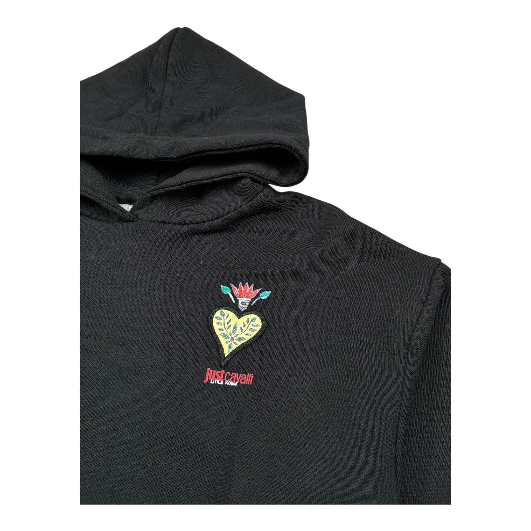 Just Cavalli Felpa Chiusa con Cappuccio Tinta Unita per Bambina JGP26148FE NERO JUST CAVALLI 