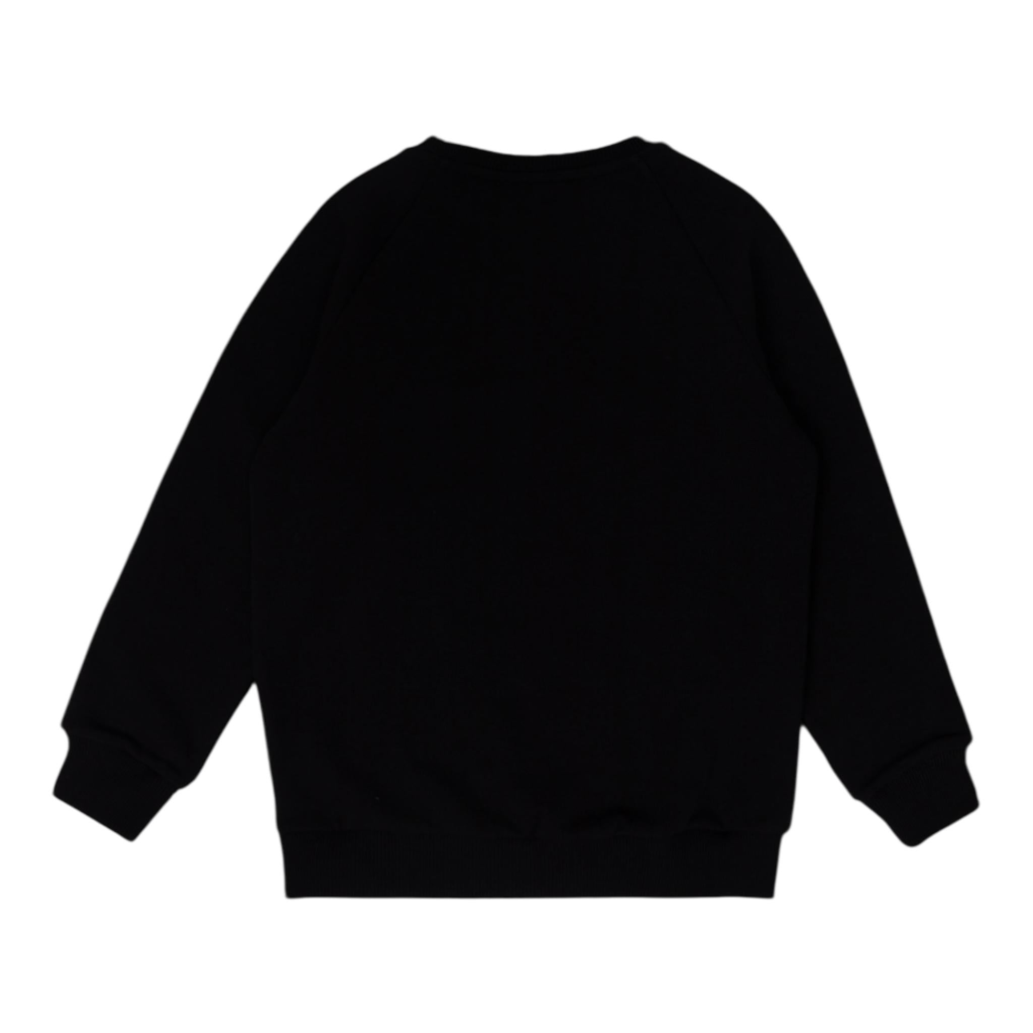 BALMAIN felpa tinta unita girocollo con profili logati Nero per Bambina BT4Q70 NERO BALMAIN 