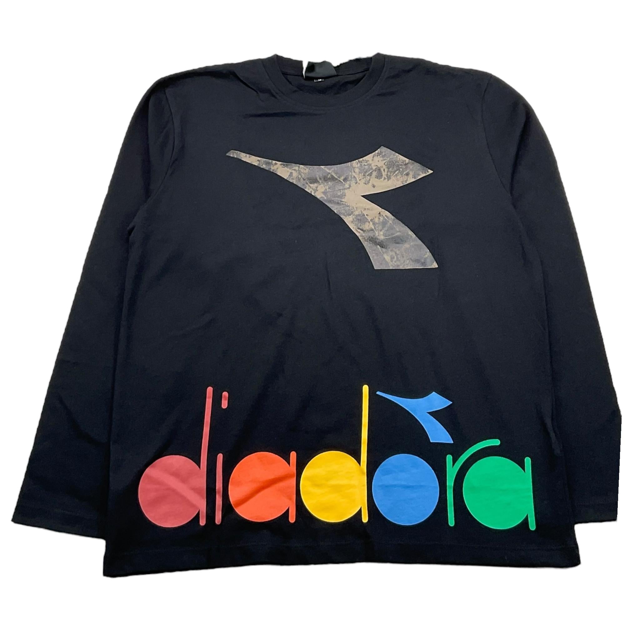 DIADORA shirt girocollo tinta unita con stampa Nero per Bambino F4DIJBTH005 NERO DIADORA 