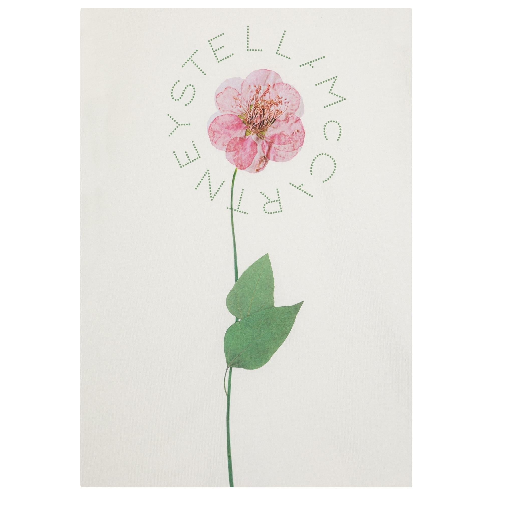 Stella Mccartney T-Shirt Girocollo Tinta Unita con Stampa per Bambina TW8C41 PANNA STELLA McCARTNEY 