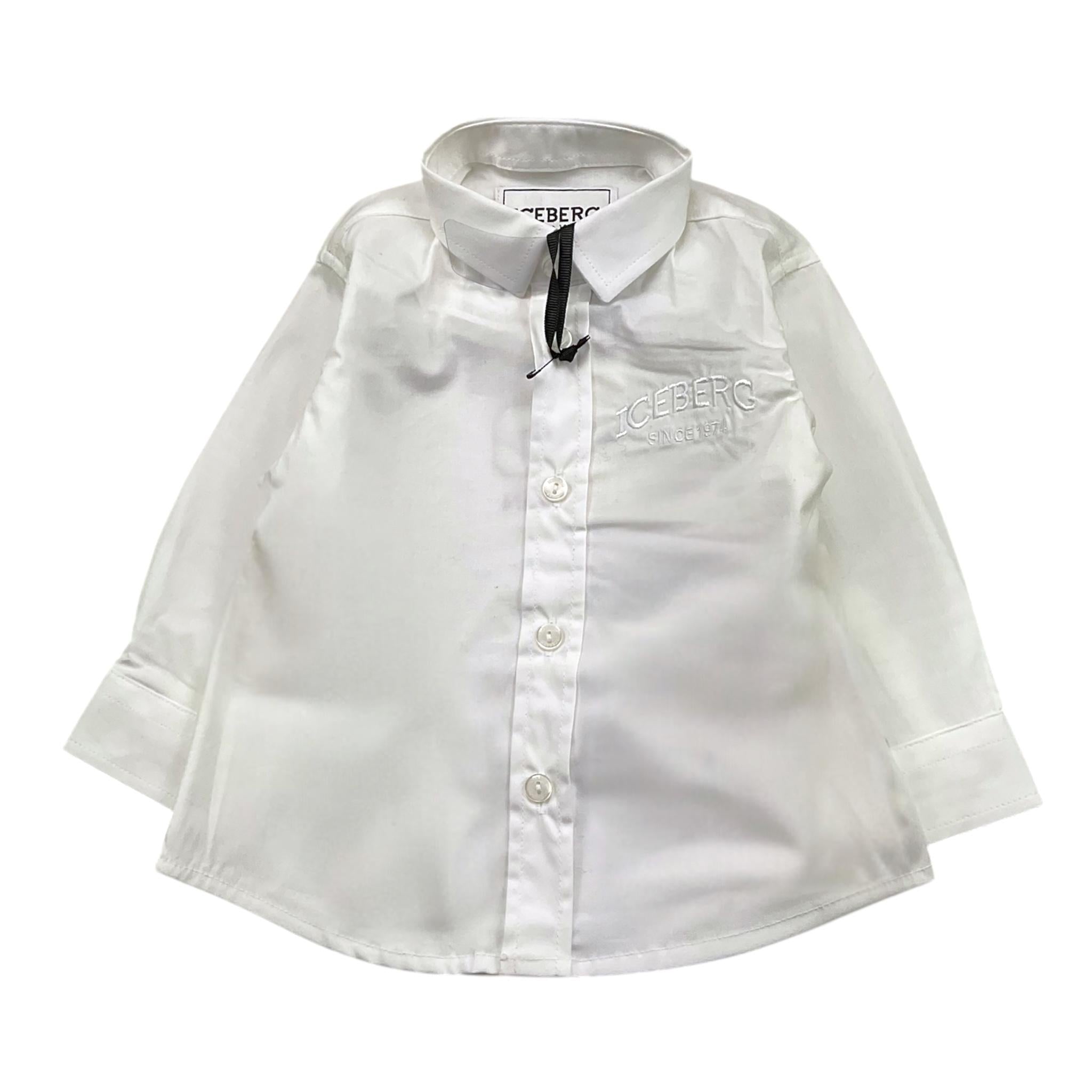 ICEBERG camicia tinta unita con logo Bianco per Neonato CMICE5306B BIANCO ICEBERG 