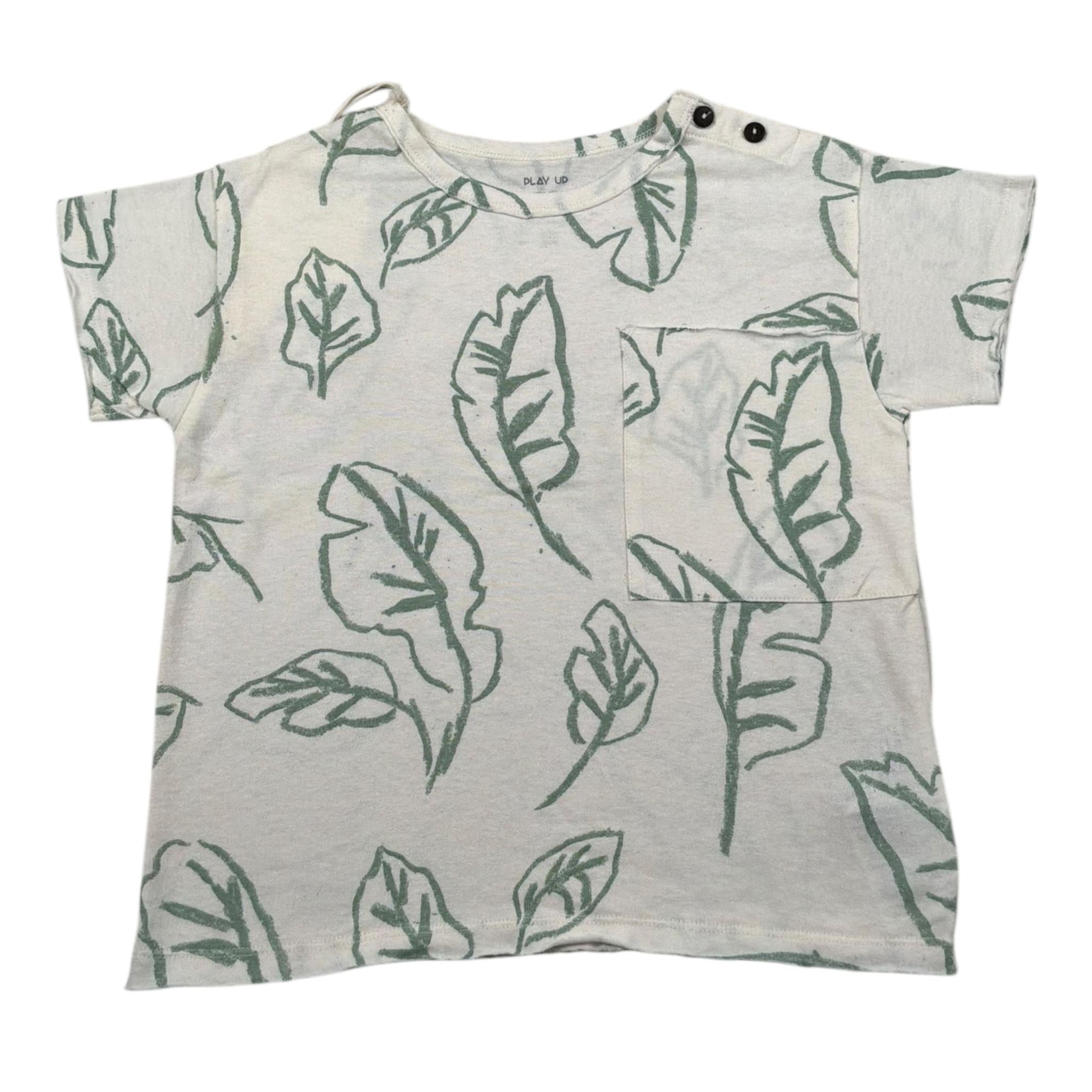 Play Up T-Shirt Girocollo Tinta Unita con Stampe per Bambino PA011AQ11055 PANNA PLAY UP 