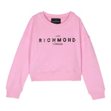 JOHN RICHMOND felpa chiusa girocollo tinta unita cn stampa logo Rosa per Bambina RGA24053PE ROSA JOHN RICHMOND 