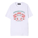 Dsquared2 T-Shirt Tinta Unita Girocollo con Stampa per Bambino DQ2975 BIANCO DSQUARED2 