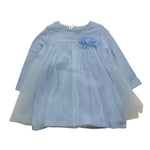 MINI BANDA abito tinta unita con tulle e applicazioni Azzurro per Neonata 3A769 AZZURRO MINI BANDA 