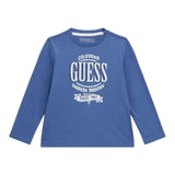 GUESS shirt girocollo tinta unita con stampa Blu per Bambino N4YI30K8HM4J BLU GUESS 