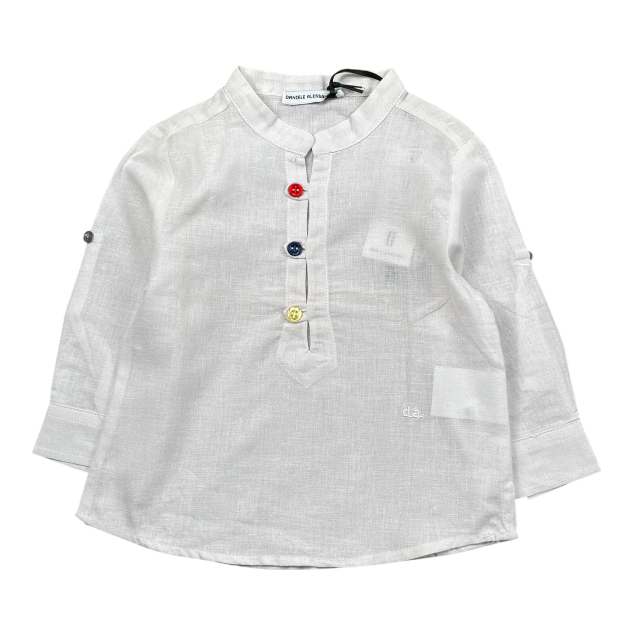 Daniele Alessandrini Camicia tinta unita con Colletto Coreano Bianco per Neonato 1295C0736 BIANCO DANIELE ALESSANDRINI 