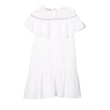 Monnalisa Abito Cerimonia Tinta Unita Mezza Manica per Bambina 719906 BIANCO MONNALISA 