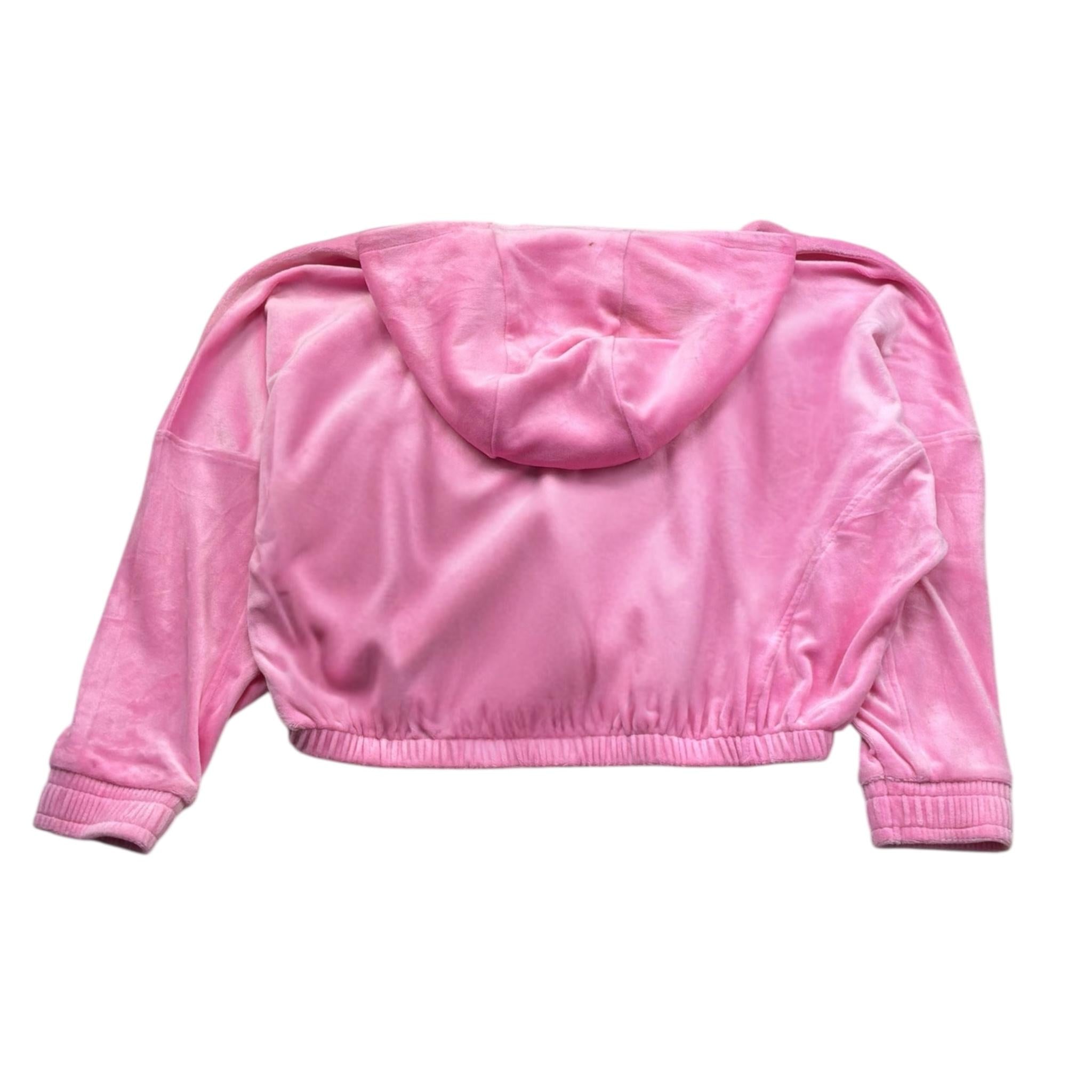 Juicy Couture Felpa Tinta Unita In Velluto per Bambina JBX6617 ROSA JUICY COUTURE 