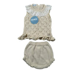 Juliana Completo 2 Pezzi Maglia-Culotte tinta unita Beige per Neonata 25075X BEIGE JULIANA 