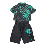 Patriot Completo 2 Pezzi Camicia-Bermuda Tinta Unita con Stampa per Bambino PCA0012 NERO PATRIOT 