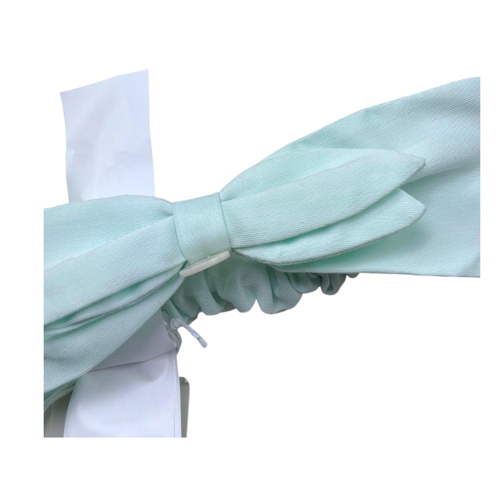 Le Bebe' Fascia Tinta Unita con Fiocco per Neonata LBG6438 VERDE ACQUA LE BEBE' 