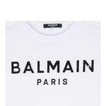 BALMAIN t-shirt girocollo tinta unita con stampa Bianco per Bambino BV8R71 BIANCO BALMAIN 
