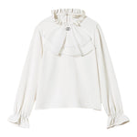 TWINSET camicia tinta unita con balze Panna per Bambina 242GJ2132 PANNA TWINSET 