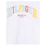 Tommy Hilfiger T-Shirt Girocollo Tinta Unita con Logo per Bambina KG0KG08525 BIANCO TOMMY HILFIGER 