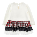ELISABETTA FRANCHI abito felpa girocollo tinta unita con balze Bianco per Bambina 19D922 BIANCO ELISABETTA FRANCHI 