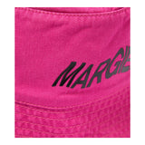 Maison Margiela Einfarbiger Fischerhut mit Logo-Print Fuchsie für Mädchen